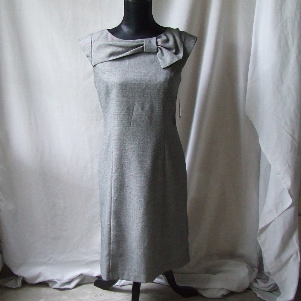 Sandra Darren dress houndstooth black and white size 6 lined cap sleeve new NWT